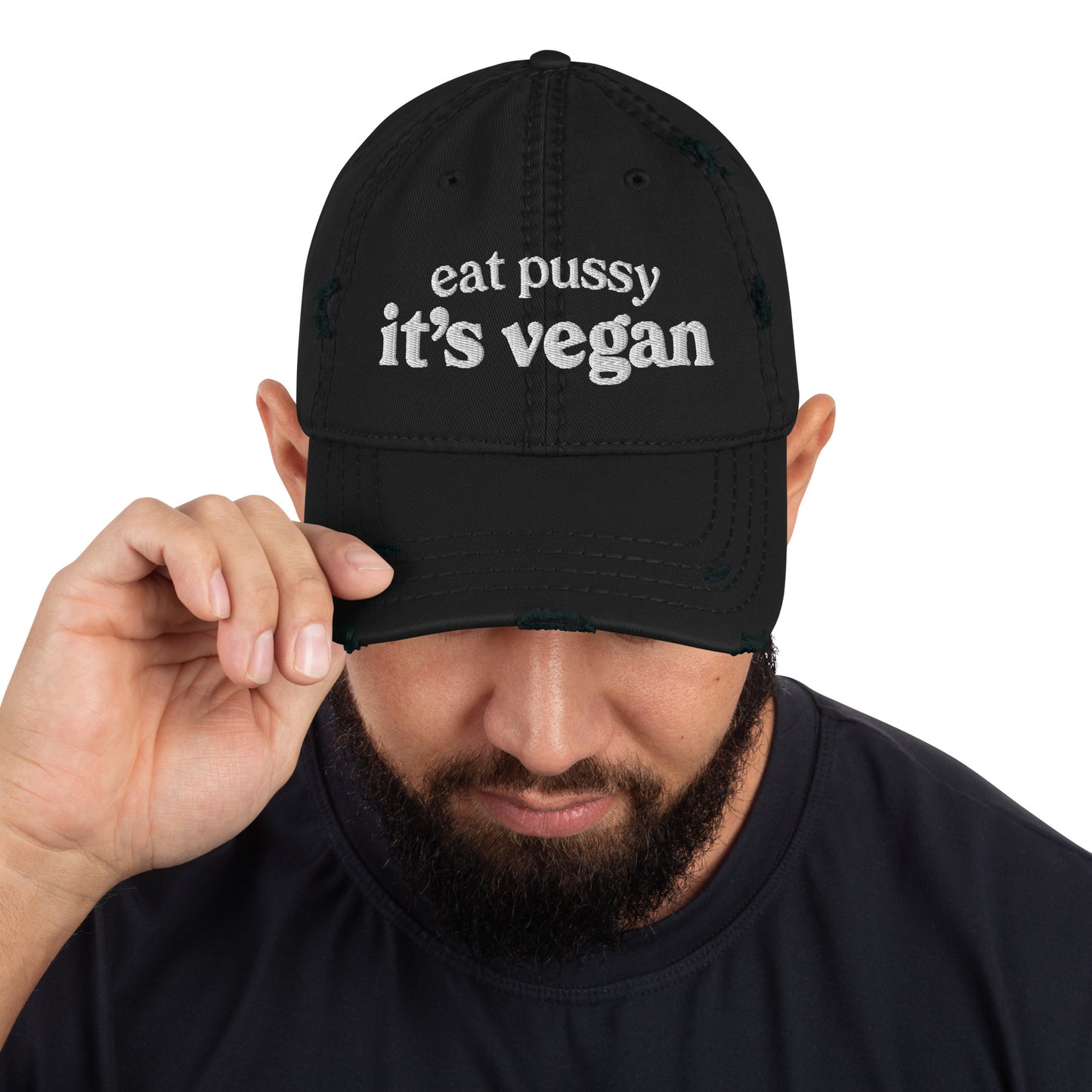 It's Vegan Distressed Dad Hat