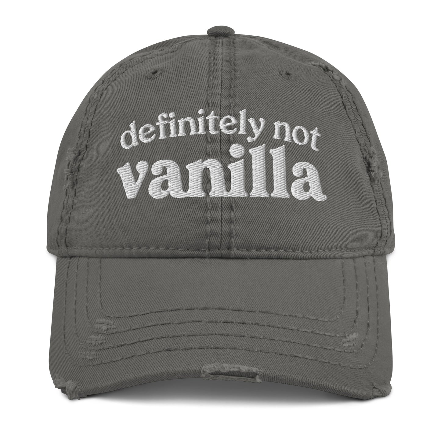 Definitely Not Vanilla Distressed Dad Hat