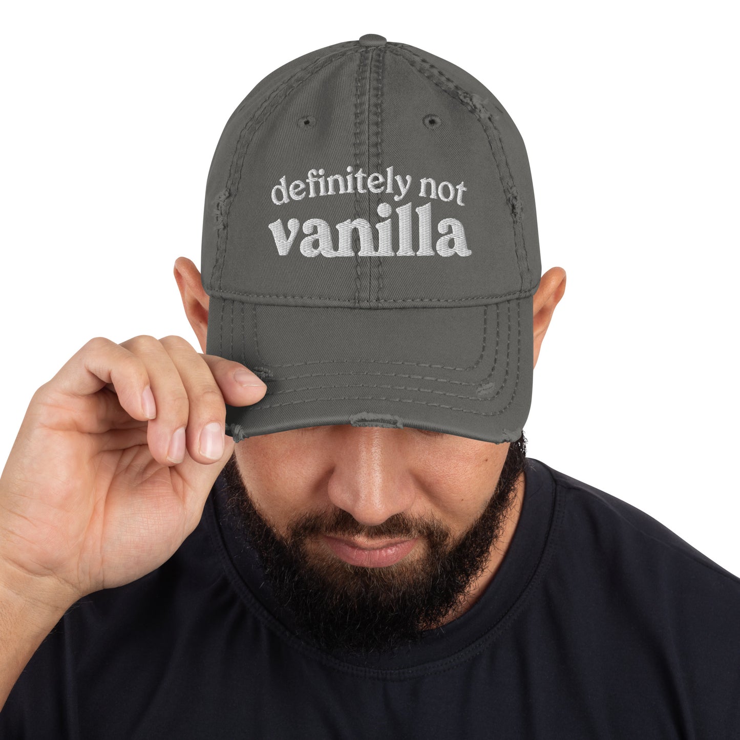 Definitely Not Vanilla Distressed Dad Hat