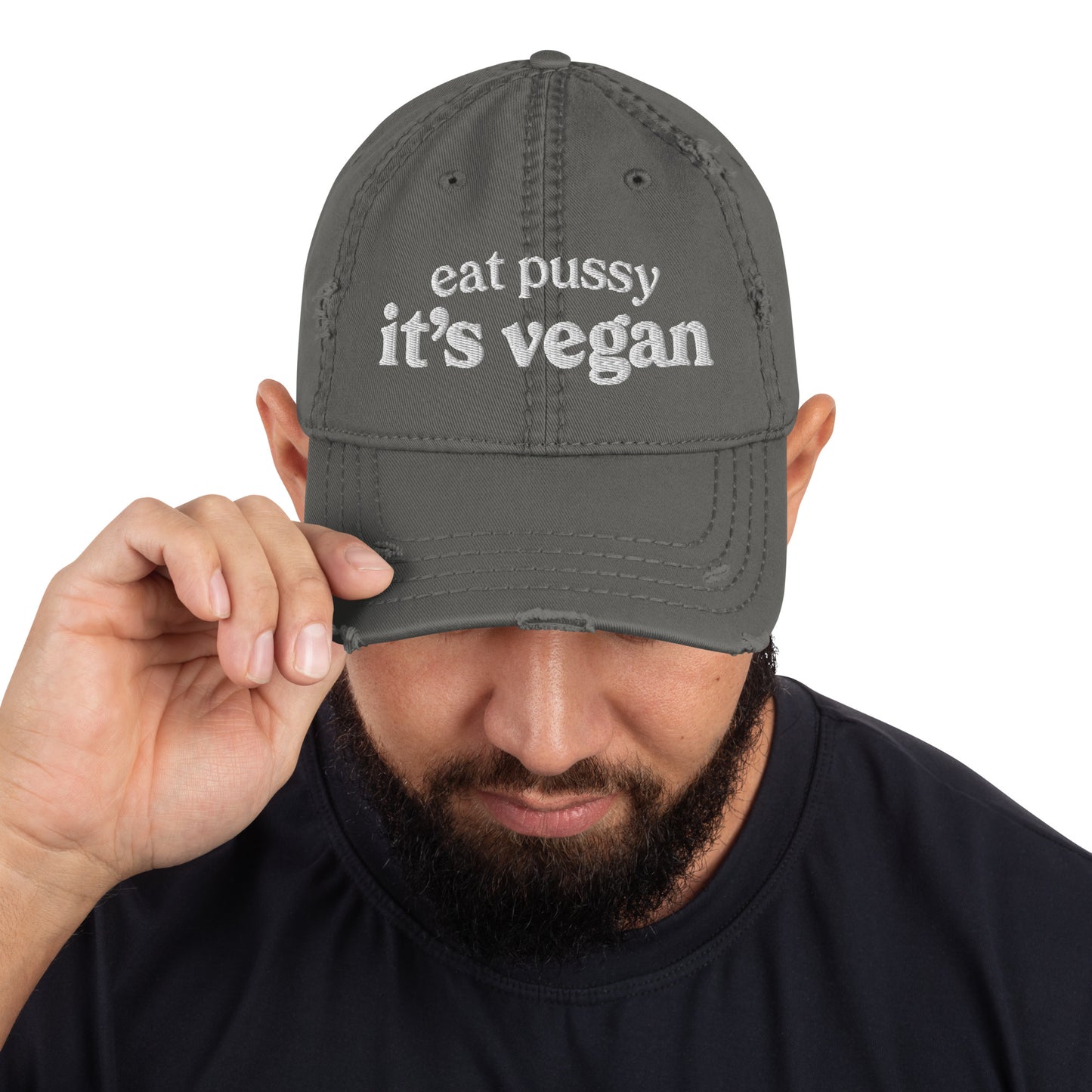 It's Vegan Distressed Dad Hat