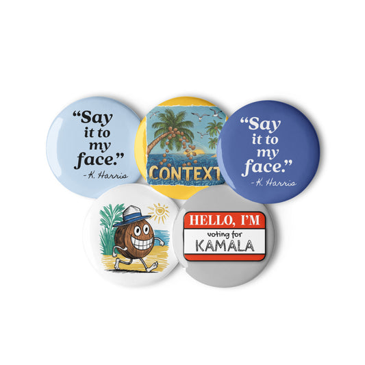 Set of 5 Kamala Pin Buttons