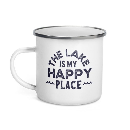 The Lake is my Happy Place Enamel Mug