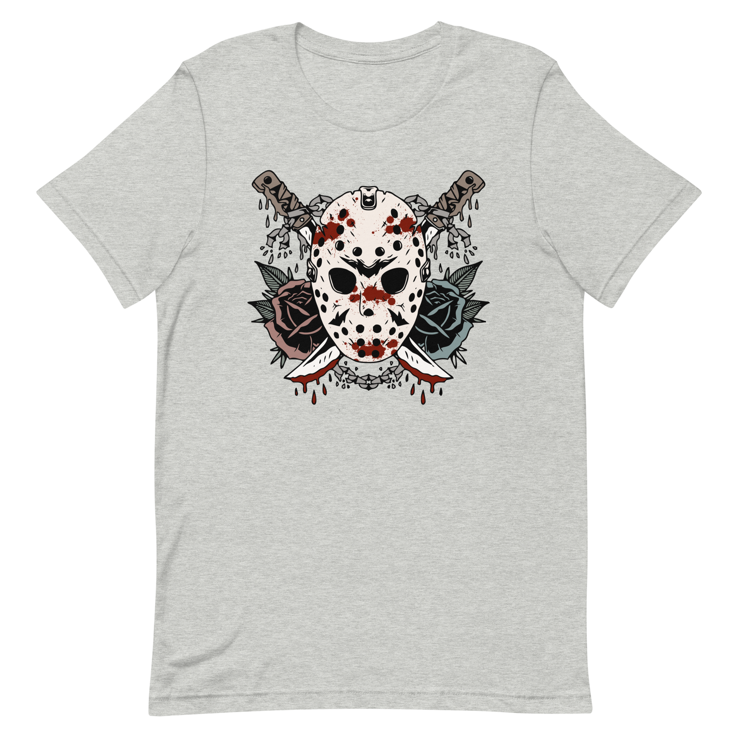 Bloody Ski Mask & Flowers Unisex T-Shirt