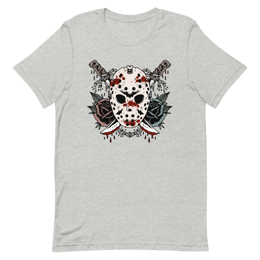 Bloody Ski Mask & Flowers Unisex T-Shirt