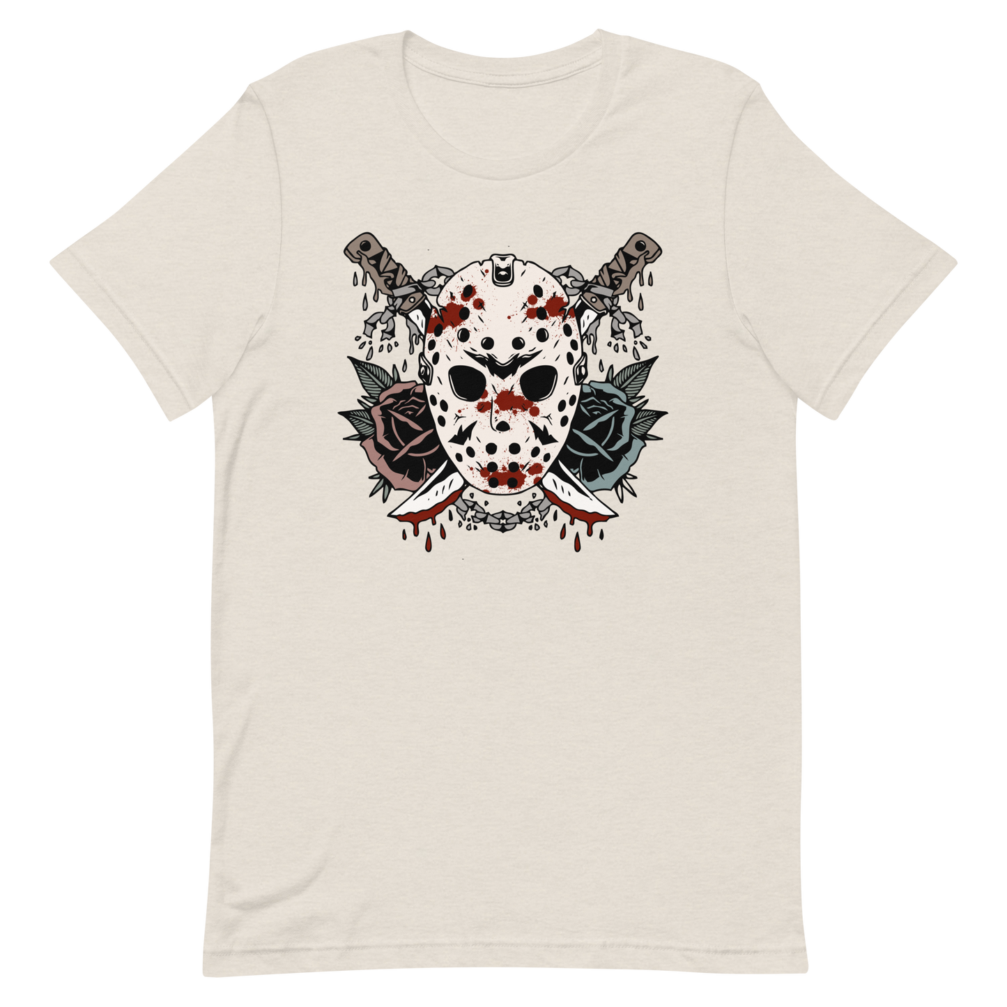 Bloody Ski Mask & Flowers Unisex T-Shirt