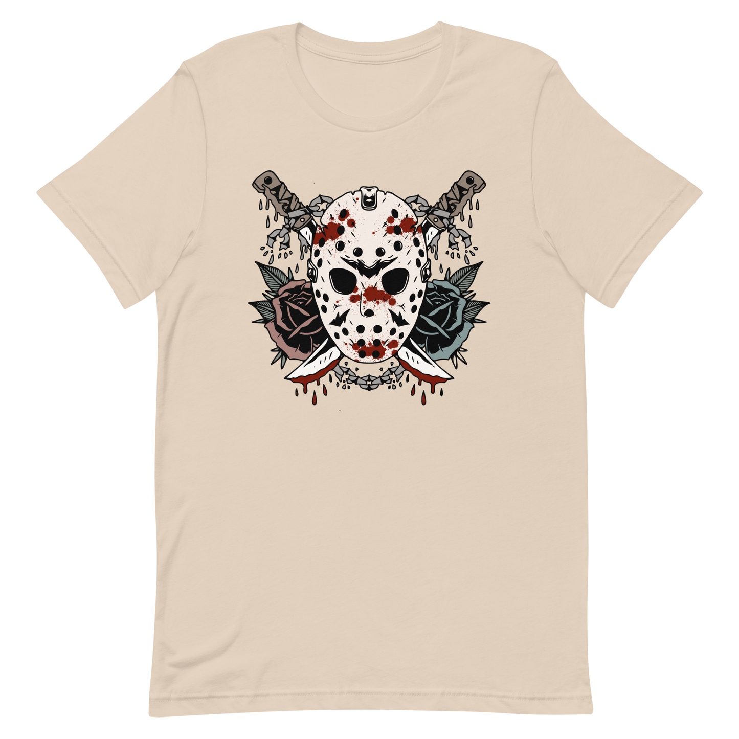 Bloody Ski Mask & Flowers Unisex T-Shirt